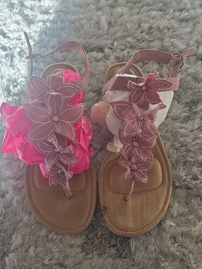 Koolaburra Pink Floral T-Strap Sandals